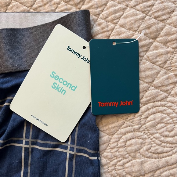 NWT 8-inch Dress Blues Windowpane Second Skin Boxer Brief by Tommy John, Small - Picture 4 of 4